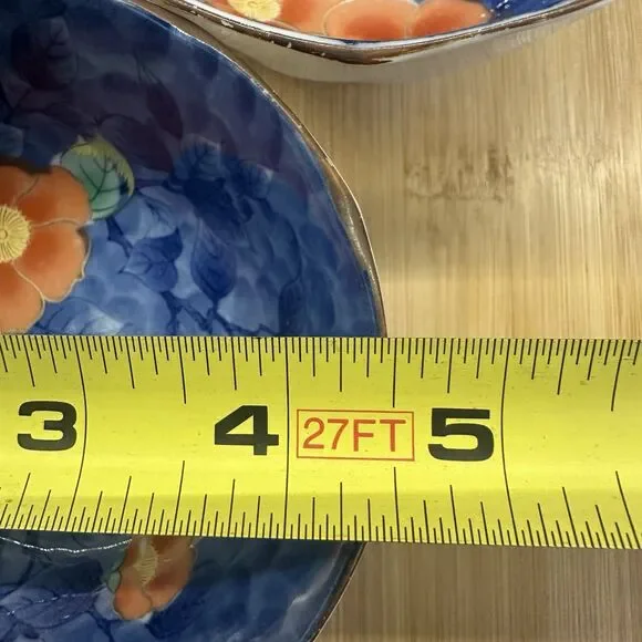 Vintage Japanese Porcelain Arita Juzan Gama Namasu Showa Peony Bowls Set Of 3 - Picture 11 of 12